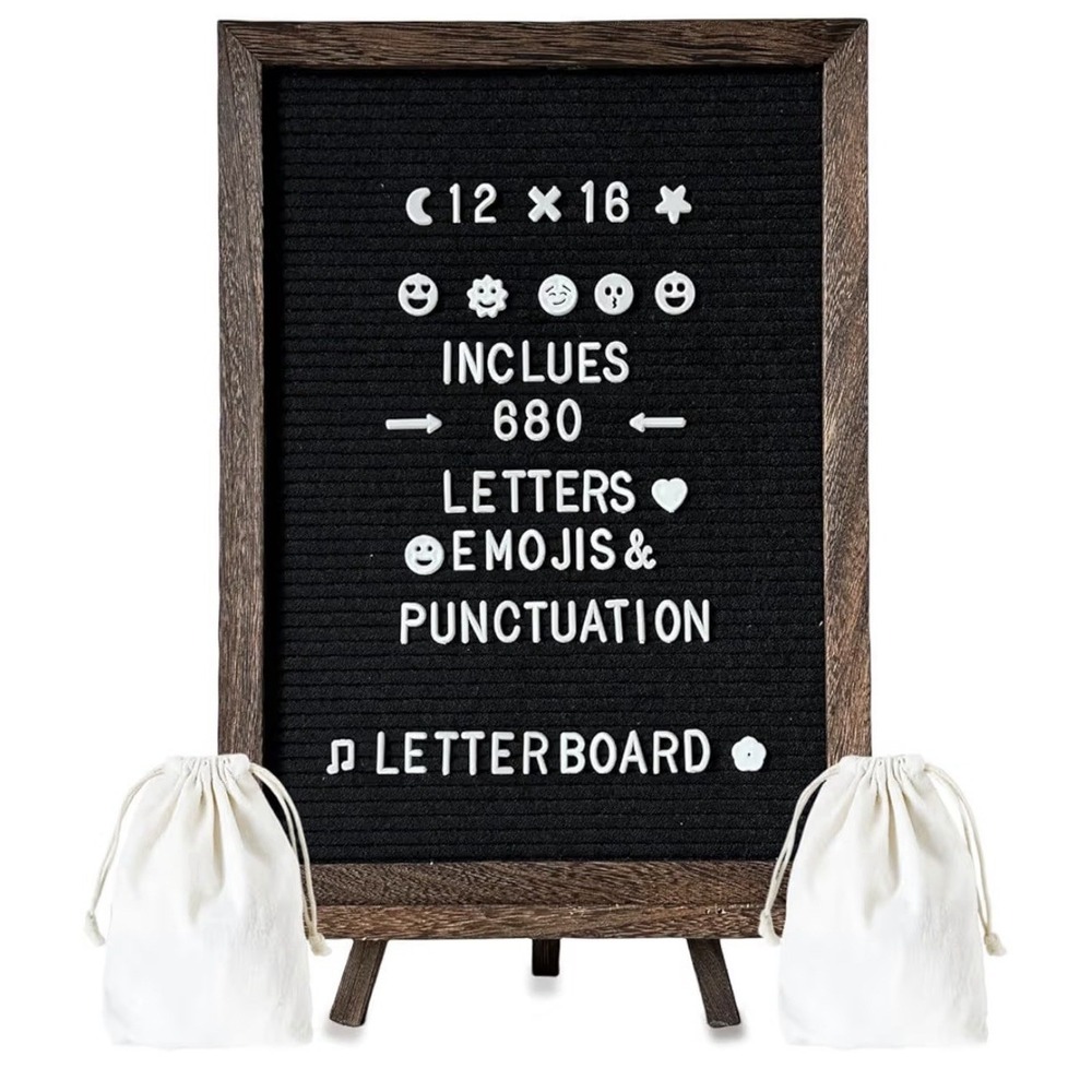 Felt Letter Board with 680 Letters, Numbers & Symbols - 12 x 16 inch Large Ch...
